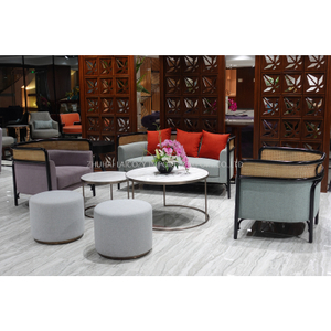 Novo conjunto de sofá de hotel de vime para lobby de hotel Westin