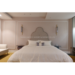 Mobília de quarto de hotel superior com armário de cabeceira e guarda-roupa 