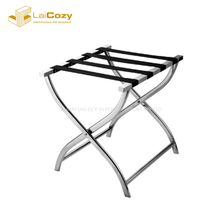 Rack de bagagem dobrável de hotel de aço inoxidável moderno e elegante