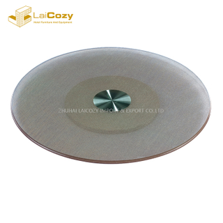 Hotel Restaurante Tamanho Personalizado Lazy Susan D90cm 12mm Vidro Temperado Redondo para Mesa de Jantar Banquete